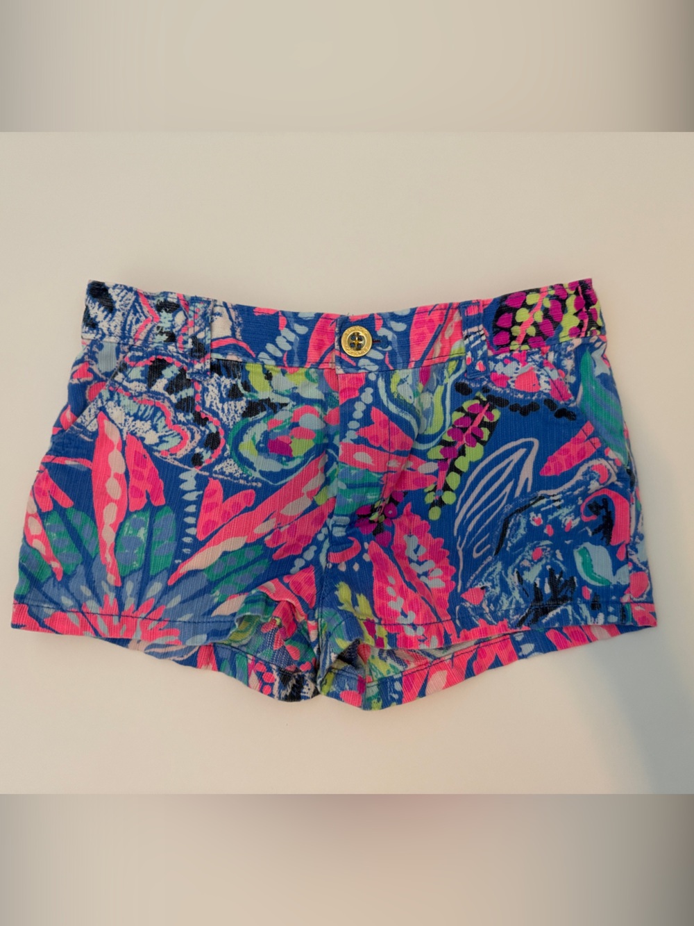 Lilly Pulitzer Blue Floral Print Girls' Shorts